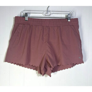 Joy Lab Active Shorts Scalloped Hem Size Large Pockets Lined Pink
